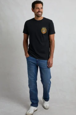 Weird Fish Black Beer Guzzling Back Print Artist T-Shirt