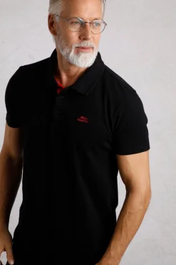 Weird Fish Black Miles Pique Polo