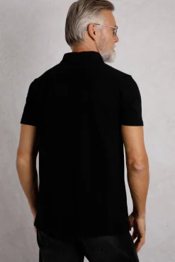 Weird Fish Black Miles Pique Polo