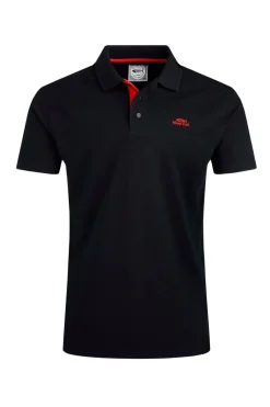 Weird Fish Black Miles Pique Polo