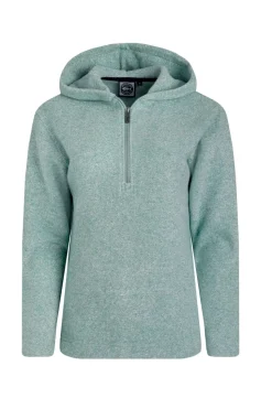 Weird Fish Blue Alisa 1/4 Zip Snow Marl Fleece Hoodie