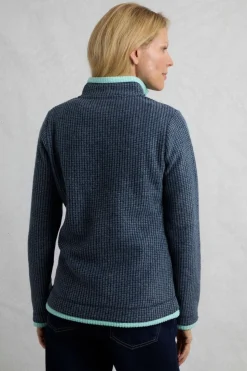 Weird Fish Blue Beye 1/4 Zip Grid Fleece