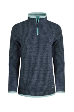 Weird Fish Blue Beye 1/4 Zip Grid Fleece