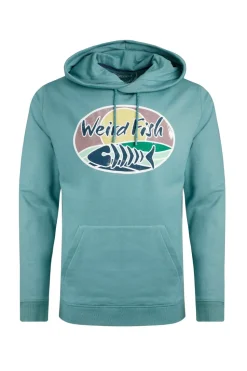 Weird Fish Blue Bryant Front Print Graphic Popover Hoodie