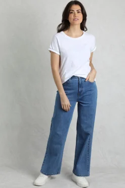 Weird Fish Blue Corine Wide Leg Denim Jeans