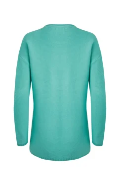 Weird Fish Blue Dalla Knitted Crew Neck Jumper