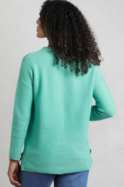 Weird Fish Blue Dalla Knitted Crew Neck Jumper