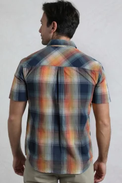 Weird Fish Blue Judd Short Sleeve Check Shirt