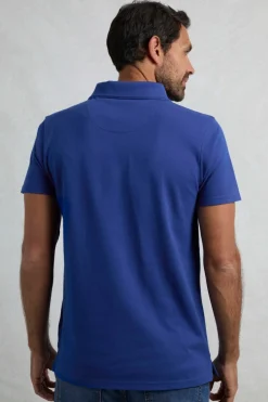 Weird Fish Blue Miles Pique Polo
