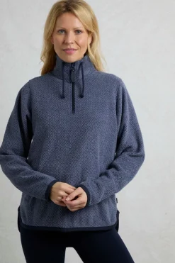 Weird Fish Blue Odina 1/4 Zip Zig Zag Fleece