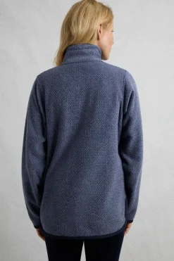 Weird Fish Blue Odina 1/4 Zip Zig Zag Fleece