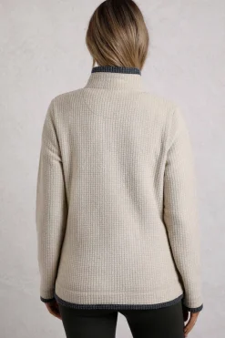 Weird Fish Cream Ariana Full Zip Grid Fleece