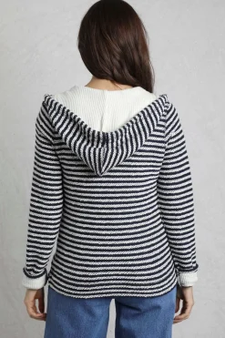 Weird Fish Cream Fisher Full Zip Stripe Macaroni Hoodie