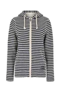 Weird Fish Cream Fisher Full Zip Stripe Macaroni Hoodie