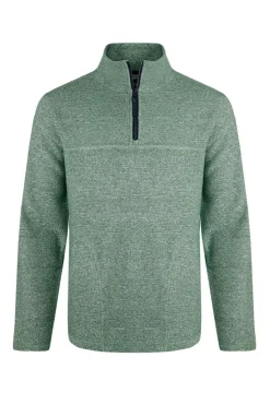 Weird Fish Green Laramie 1/4 Zip Snow Marl Fleece