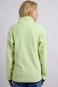 Weird Fish Green Odina 1/4 Zip Zig Zag Fleece