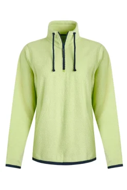 Weird Fish Green Odina 1/4 Zip Zig Zag Fleece