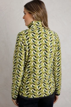 Weird Fish Green Reena 1/4 Zip Printed Microfleece
