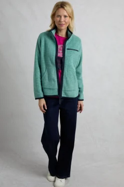 Weird Fish Green Tilly 1/4 Zip Grid Fleece