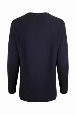 Weird Fish Navy Dalla Knitted Crew Neck Jumper