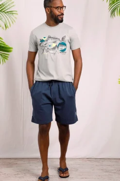 Weird Fish Navy Hamilton Sunwashed Sweatshirt Shorts