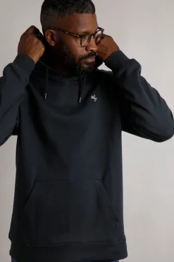 Weird Fish Navy Hugo Branded Popover Hoodie