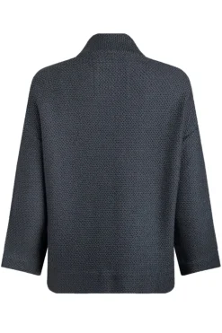 Weird Fish Navy Santosh Cropped Macaroni Kimono Cardigan