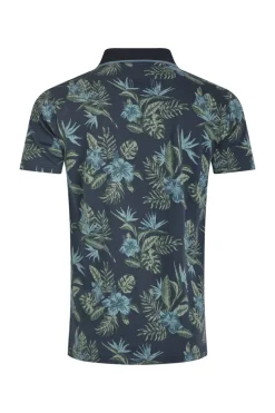 Weird Fish Navy Sarat Printed Polo