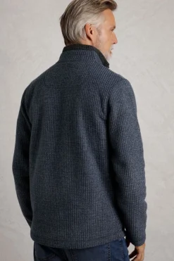 Weird Fish Navy Shires Full Zip Grid Fleece