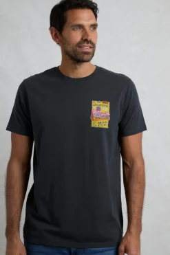 Weird Fish Navy Shrimpsons Back Print Artist T-Shirt