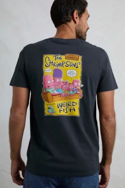 Weird Fish Navy Shrimpsons Back Print Artist T-Shirt