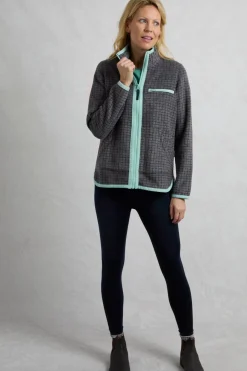 Weird Fish Navy Tilly 1/4 Zip Grid Fleece