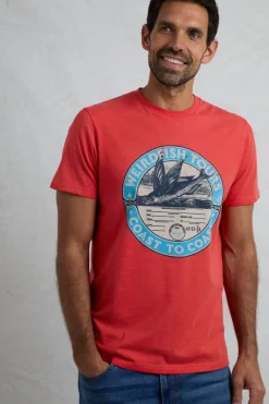 Weird Fish Red Coasting Front Print Graphic T-Shirt