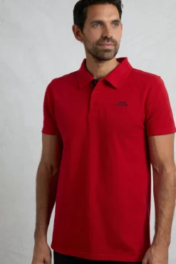 Weird Fish Red Miles Pique Polo