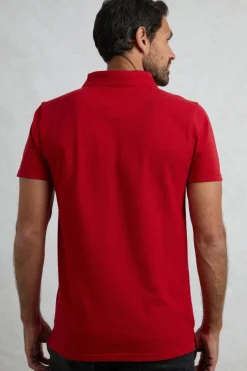 Weird Fish Red Miles Pique Polo