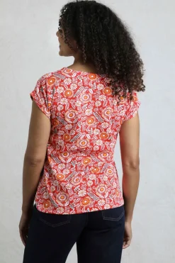 Weird Fish Red Paw Paw Printed T-Shirt