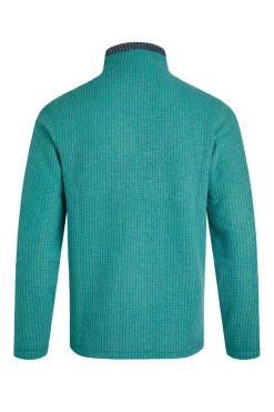 Weird Fish Teal Newark 1/4 Zip Grid Fleece