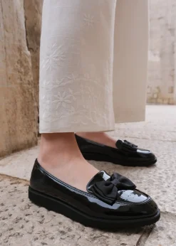 Where's That From Black Alpha Wide Fit Slip On Loafers