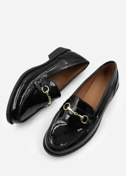 Where's That From Black Cielo Wide Fit Metal Detail Loafers
