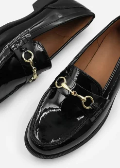 Where's That From Black Cielo Extra Wide Metal Detail Loafers