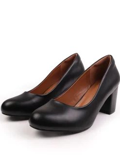 Where's That From Black Melrose Wide Fit PU Court Shoes