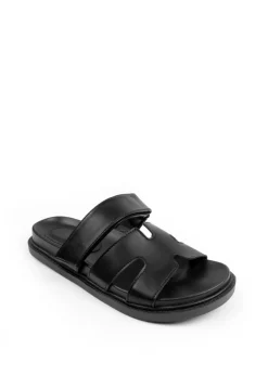 Where's That From Black Pu Adagio Strappy Sandals