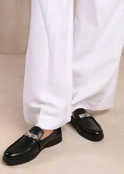 Where's That From Black Pu Monaco Wide-Fit Slip On Loafers