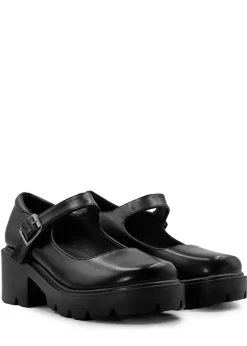 Where's That From Black Pu Rylee Chunky Platform Retro Loafers