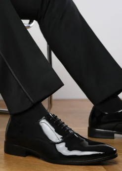 Where's That From Black Patent Nick Oxford Lace Up Work Dress Shoes