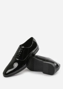 Where's That From Black Patent Nick Oxford Lace Up Work Dress Shoes