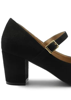 Where's That From Black Suede Araceli Wide  Mary Jane Pumps