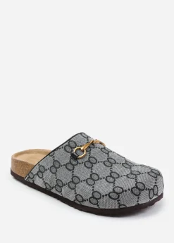 Where's That From Dublin Grey Open Back Slip On Loafers