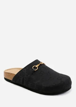 Where's That From Dublin Black Open Back Slip On Loafers