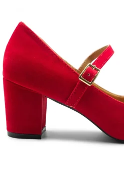 Where's That From Red Araceli Extra Wide Mary Jane Pumps